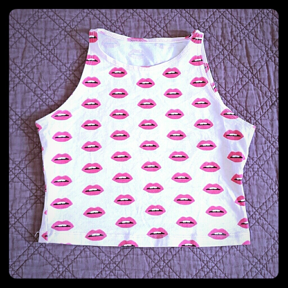 American Apparel Lips Crop Top